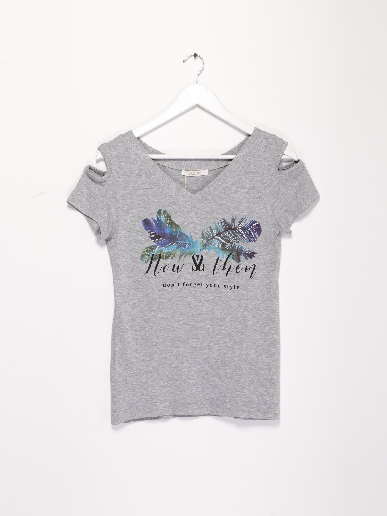 Футболка Sassofono модель A192-SF-304111 СІРИЙ Футболка Sassofono модель A192-SF-304111 СІРИЙ Фото