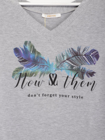 Футболка Sassofono модель A192-SF-304111 СІРИЙ Футболка Sassofono модель A192-SF-304111 СІРИЙ Фото