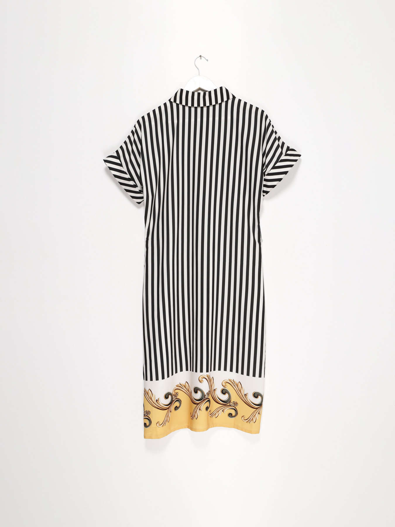 Платье миди Sassofono модель A192-SF-406173 ЧОРНИЙ-МОЛОЧНИЙ Фото