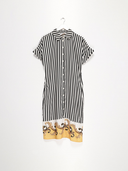 Платье миди Sassofono модель A192-SF-406173 ЧОРНИЙ-МОЛОЧНИЙ Фото