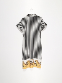 Платье миди Sassofono модель A192-SF-406173 ЧОРНИЙ-МОЛОЧНИЙ Фото