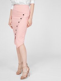 Спідниця міді Sassofono модель A191SC8YE306, ПУДРОВИЙ Фото