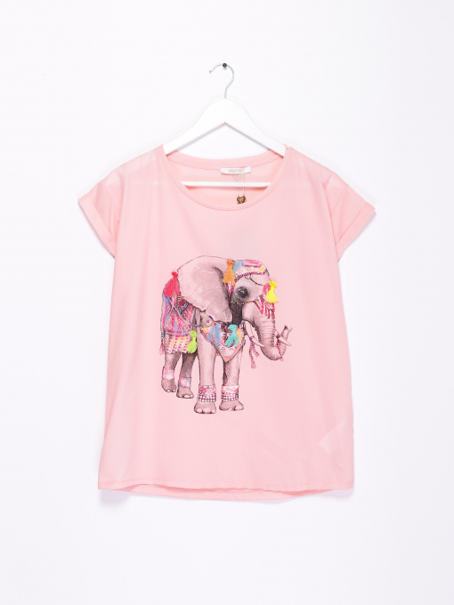 Футболка Sassofono модель A192-SF-752111 РОЖЕВИЙ Фото