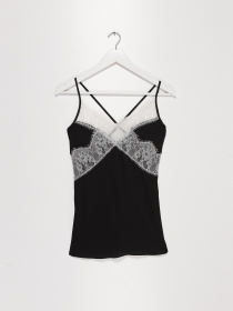 Майка Sassofono модель A202-SC-34466 Чорний-Молочний Фото