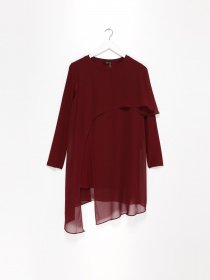 Сукня міні Sassofono модель A202-SC-BRL6130 БОРДОВИЙ Фото