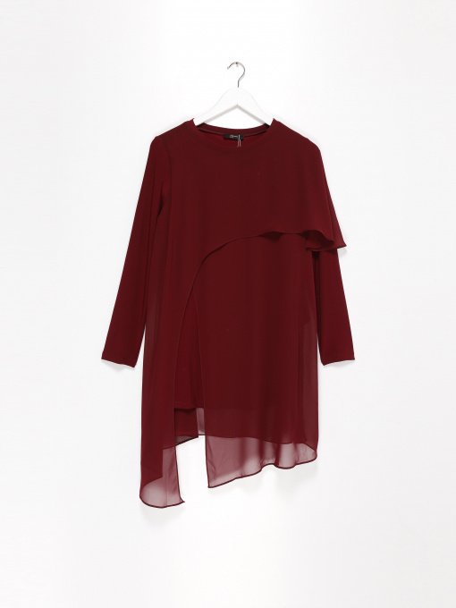Сукня міні Sassofono модель A202-SC-BRL6130 БОРДОВИЙ Фото