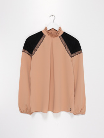 Блуза Sassofono модель A202-SF-215111-1 ТЕМНО ПУДРОВИЙ Фото