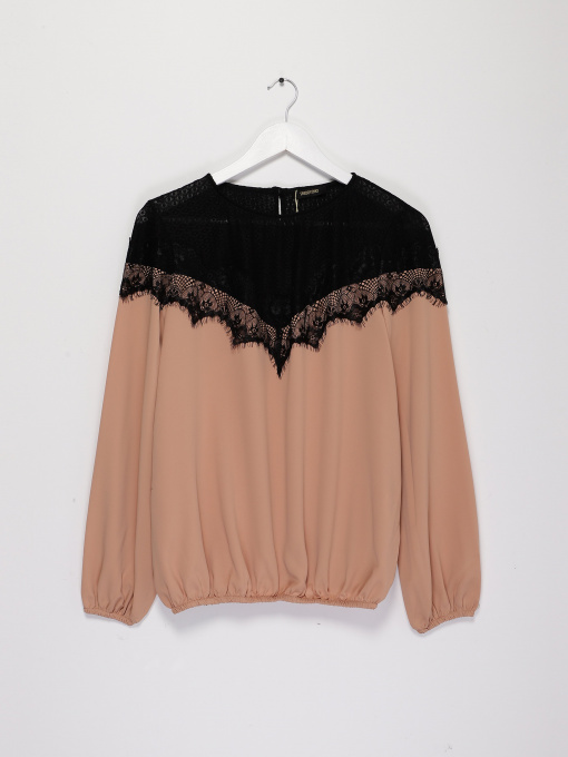 Блуза Sassofono модель A202-SF-269111 ТЕМНО-ПУДРОВИЙ Фото