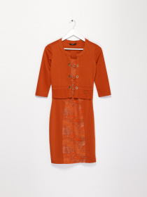 Платье мини Sassofono модель A141-SC-760175 Гірчичний Фото