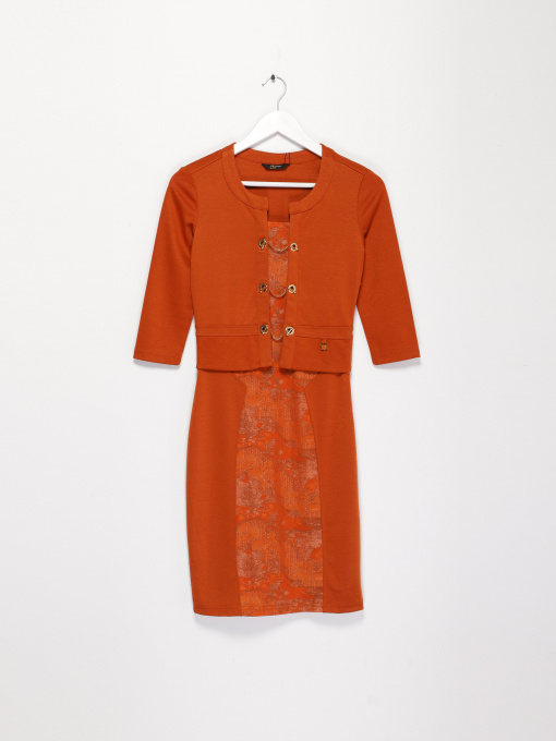 Платье мини Sassofono модель A141-SC-760175 Гірчичний Фото