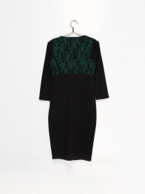 Сукня міні Sassofono модель A141-SC-765171 ЧОРНИЙ-ЗЕЛЕНИЙ Фото