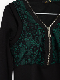 Сукня міні Sassofono модель A141-SC-765171 ЧОРНИЙ-ЗЕЛЕНИЙ Фото