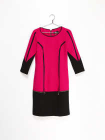 Платье мини Sassofono модель A161-SC-400181 ЦИКЛАМЕНТ-ЧОРНИЙ Фото