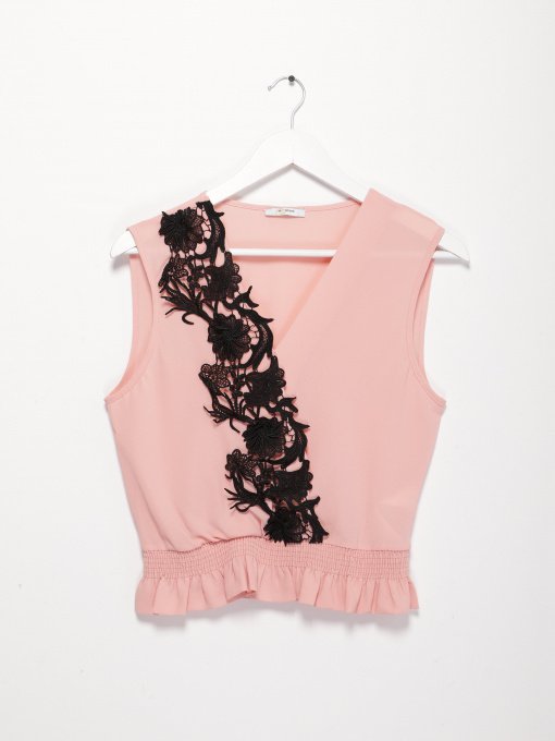 Блуза Sassofono модель A191SC8YB367 ПУДРОВИЙ Фото