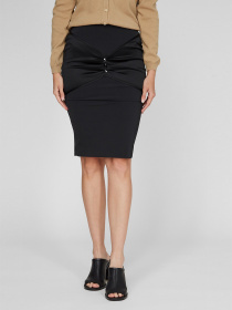 Юбка мини Sassofono модель A201-SC-503230, Чорний Юбка мини Sassofono модель A201-SC-503230, Чорний Фото