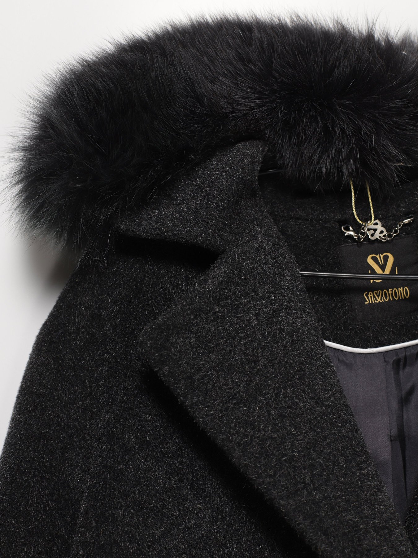 Пальто Sassofono модель A191-SF-511301-1 Антрацит Фото