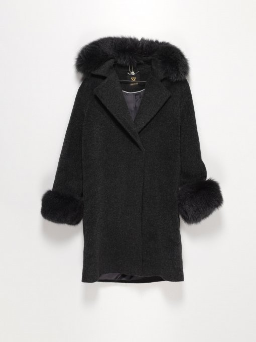 Пальто Sassofono модель A191-SF-511301-1 Антрацит Фото