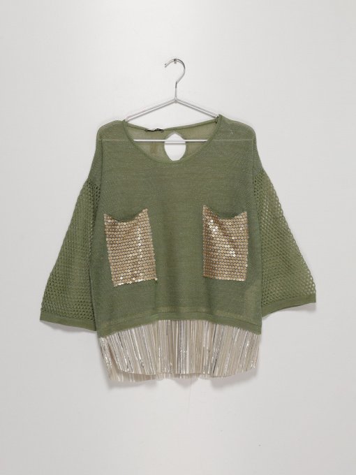 Блуза Sassofono модель A192-SC-8254 Зелений Фото