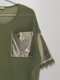 Блуза Sassofono модель A192-SC-8255 Зелений Фото