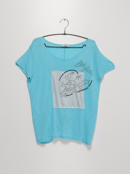 Футболка Sassofono модель A192-SC-8844 БІРЮЗОВИЙ Фото
