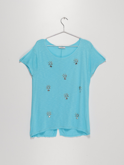 Футболка Sassofono модель A192-SC-8849 БІРЮЗОВИЙ Фото