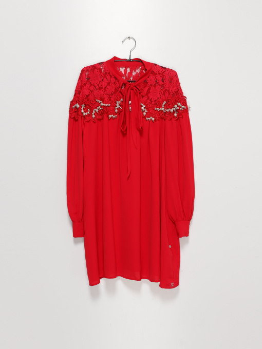 Сукня міні Sassofono модель A192-SF-107171 ЯСКРАВО КОРАЛОВИЙ Фото