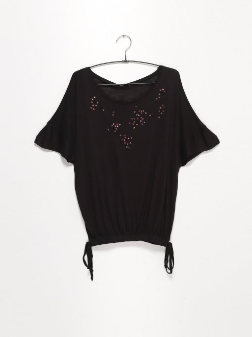 Футболка Sassofono модель A192-SF-13575 Чорний Фото