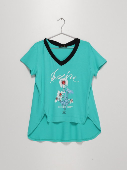 Футболка Sassofono модель A192-SF-306111-1 МЯТНИЙ Фото