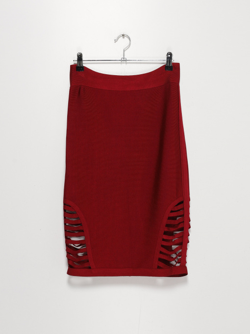 Юбка мини Sassofono модель A192-SF-70107 Бордовий Фото