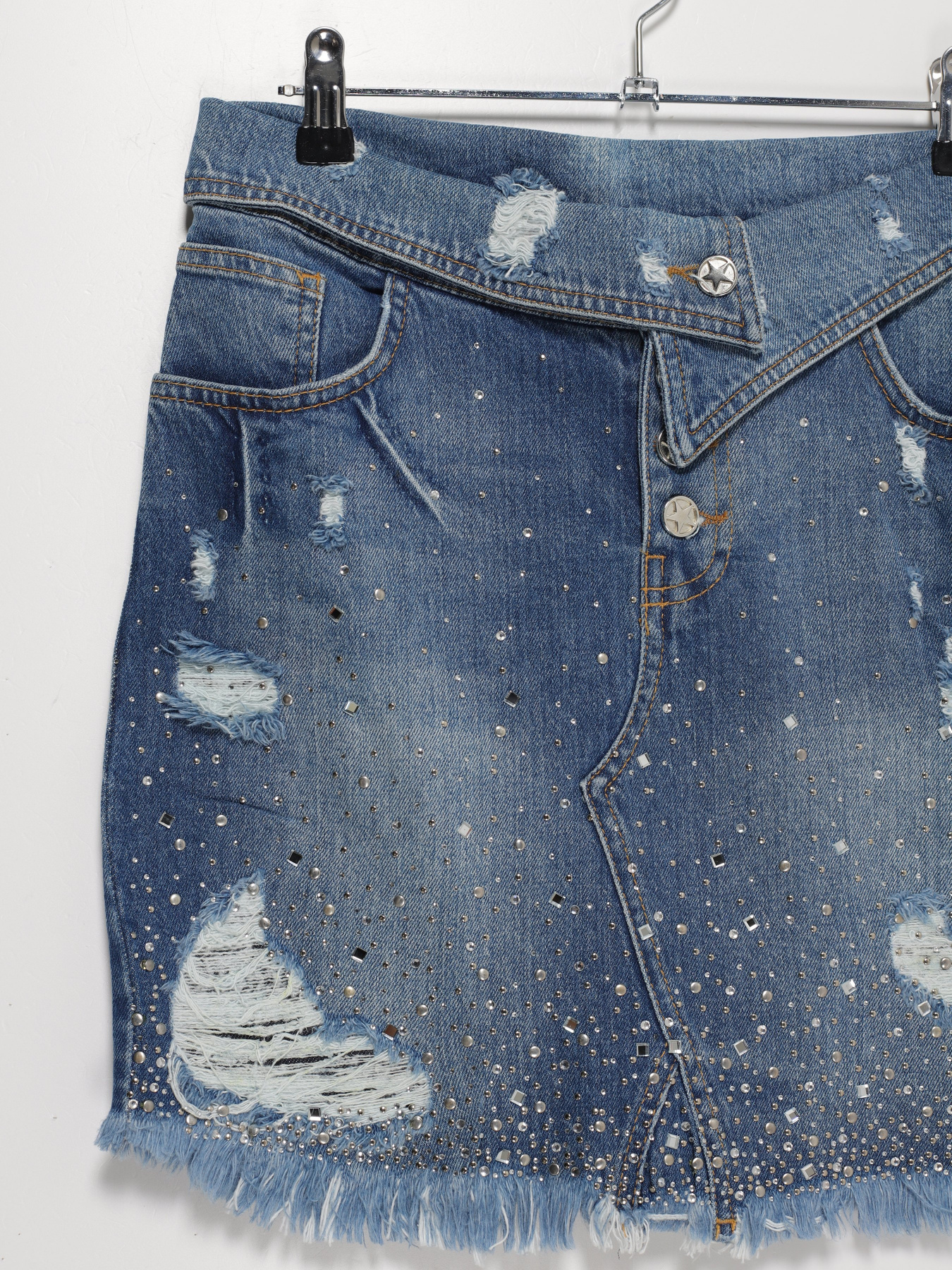 Юбка мини Sassofono модель A202-SC-22167 Блакитний Фото