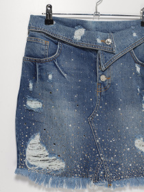 Юбка мини Sassofono модель A202-SC-22167 Блакитний Фото