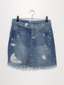 Юбка мини Sassofono модель A202-SC-22167 Блакитний Фото