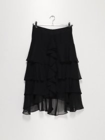 Спідниця міді Sassofono модель A202-SC-22187 ЧОРНИЙ Фото