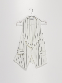 Жилет классический Sassofono модель A202-SC-52671 Молочний-Чорний Фото