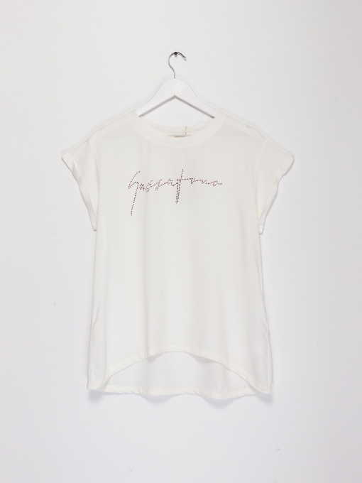 Футболка Sassofono модель A202-SF-207111-6 МОЛОЧНИЙ-ПУДРОВИЙ Фото