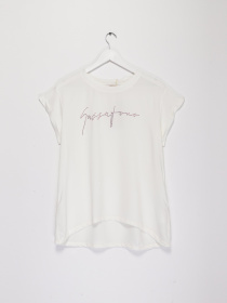 Футболка Sassofono модель A202-SF-207111-6 МОЛОЧНИЙ-ПУДРОВИЙ Фото