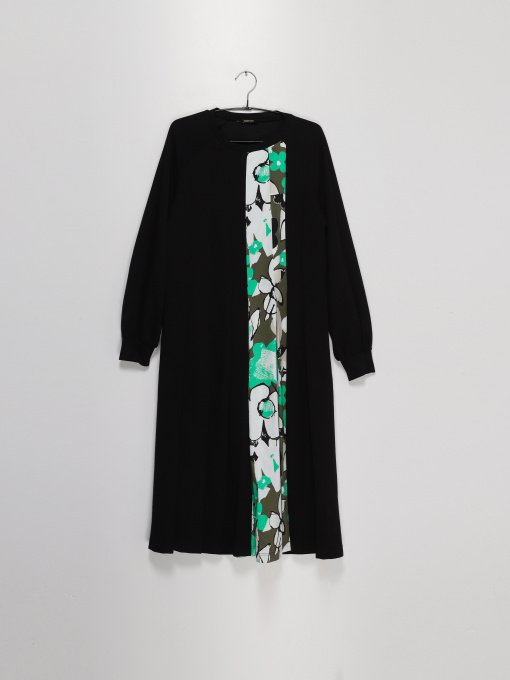 Платье миди Sassofono модель A202-SF-237173 Чорний-Зелений Фото