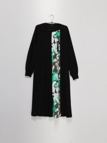 Платье миди Sassofono модель A202-SF-237173 Чорний-Зелений Фото