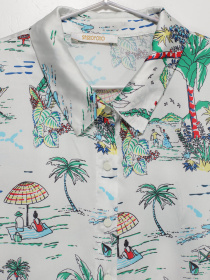 Рубашка Sassofono модель A202-SF-41746 МОЛОЧНИЙ-ЗЕЛЕНИЙ Фото