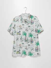 Рубашка повседневная Sassofono модель A202-SF-41746 МОЛОЧНИЙ-ЗЕЛЕНИЙ Фото