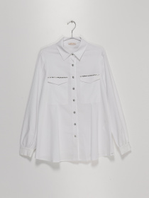 Рубашка повседневная Sassofono модель A202-SF-420152-1 БІЛИЙ Фото