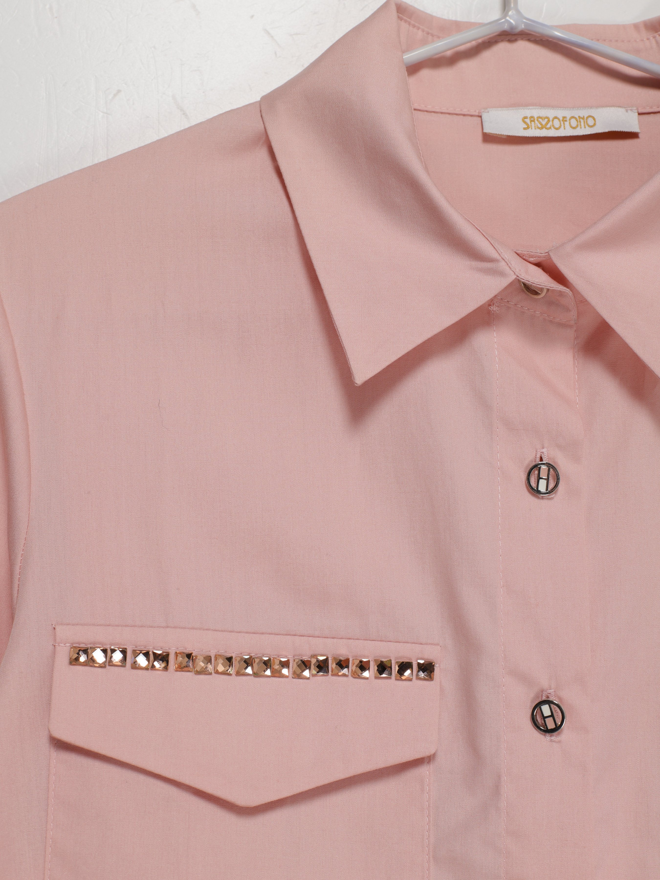 Рубашка повседневная Sassofono модель A202-SF-420152-1 ПУДРОВИЙ Фото