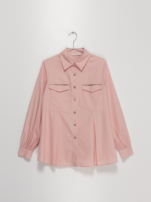 Сорочка повсякденна Sassofono модель A202-SF-420152-1 ПУДРОВИЙ Фото