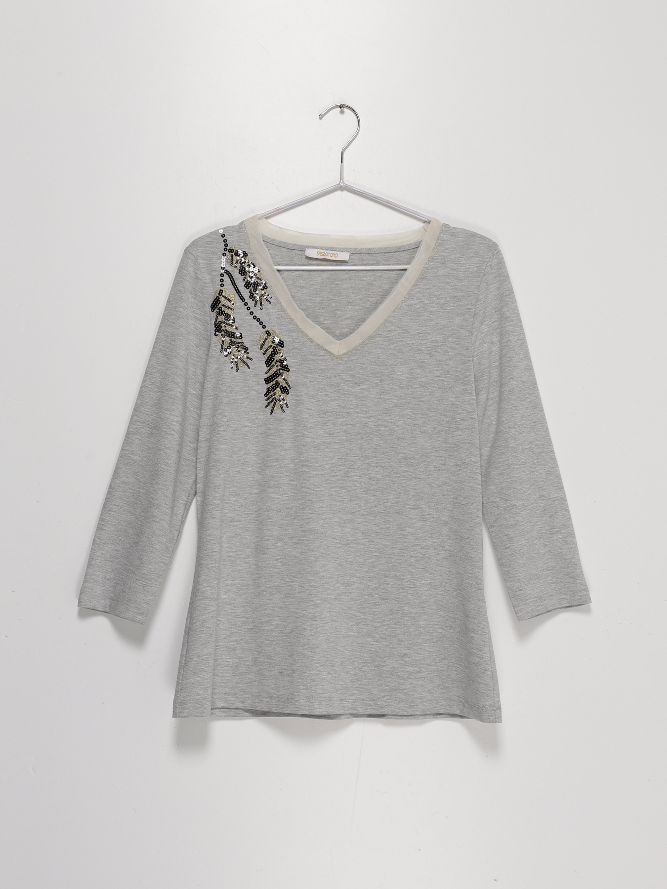 Лонгслив Sassofono модель A202-SF-46415 СІРИЙ Фото