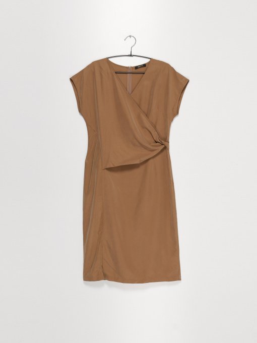 Платье мини Sassofono модель A202-SF-51668 КОРИЧНЕВИЙ Фото