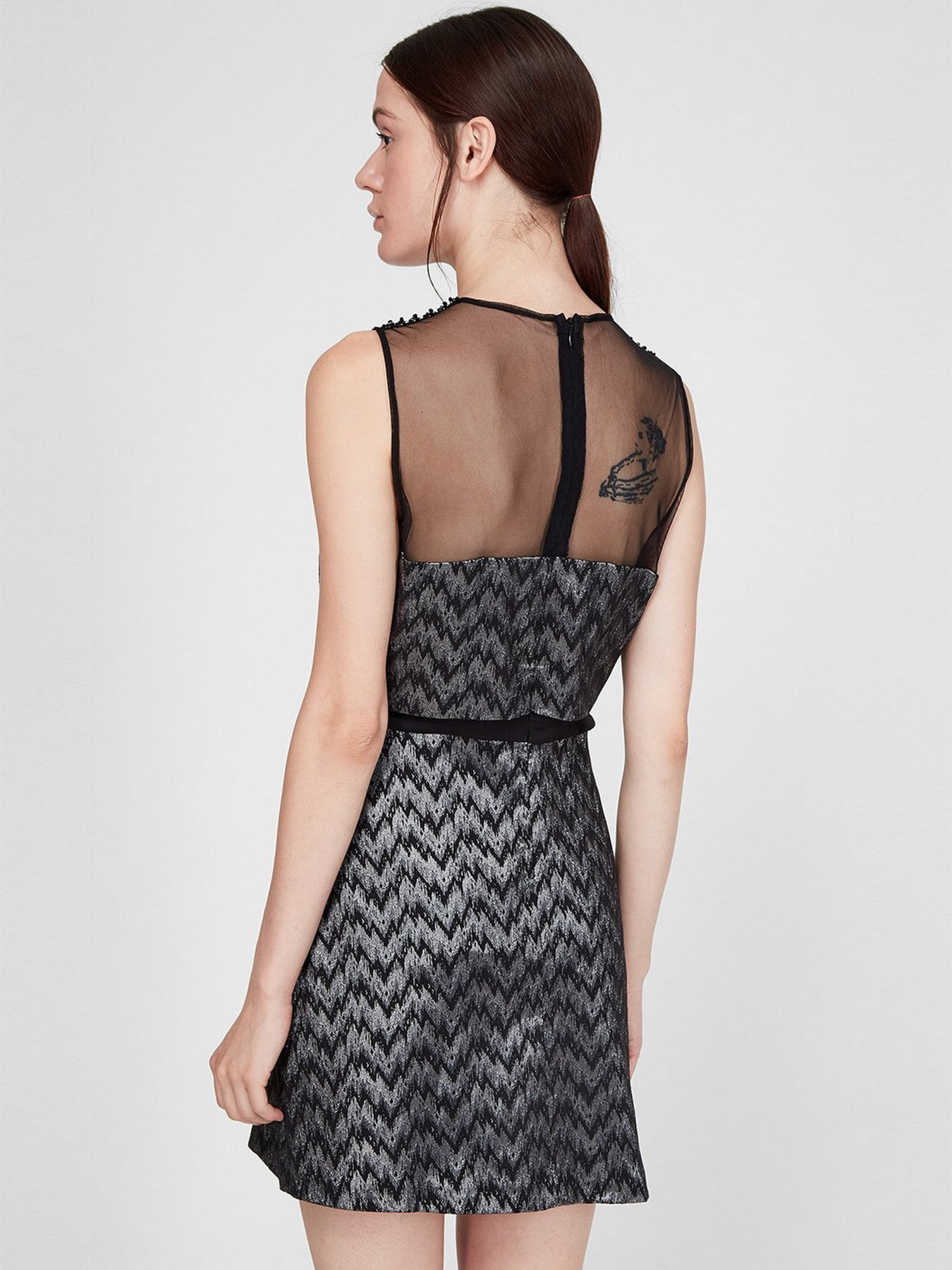 Платье мини Sassofono модель A191-CL-372171, СІРИЙ Фото