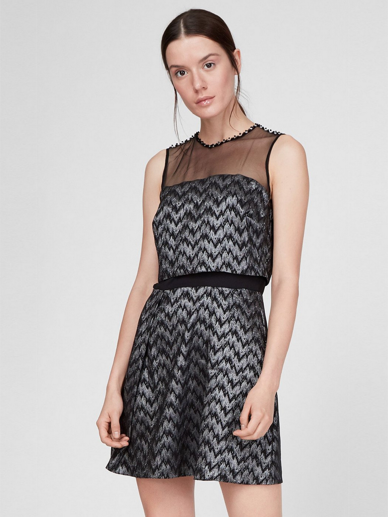 Платье мини Sassofono модель A191-CL-372171, СІРИЙ Фото