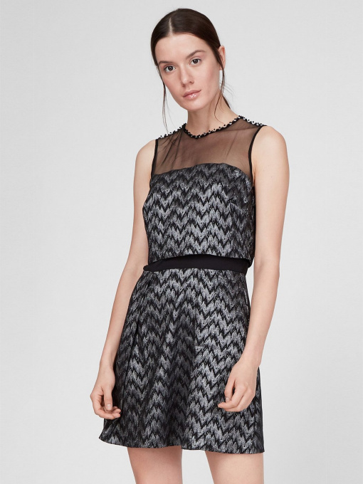 Платье мини Sassofono модель A191-CL-372171, СІРИЙ Фото