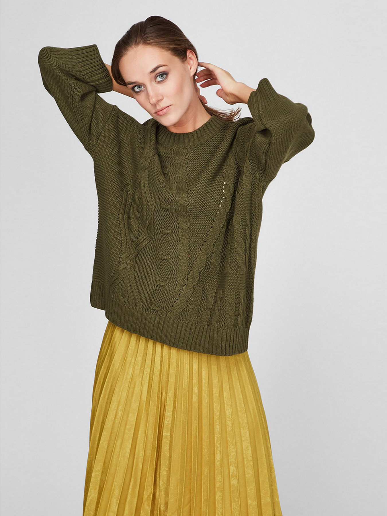 Светр Sassofono модель A201-SC-8003, Хакі Светр Sassofono модель A201-SC-8003, Хакі Фото