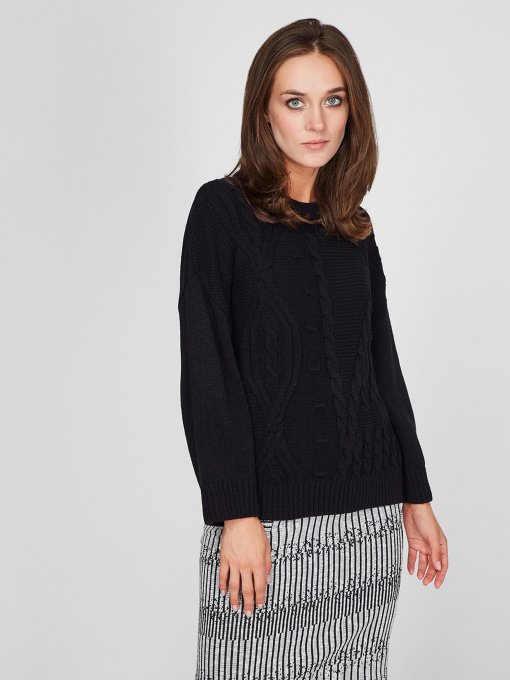 Свитер Sassofono модель A201-SC-8003, Чорний Фото